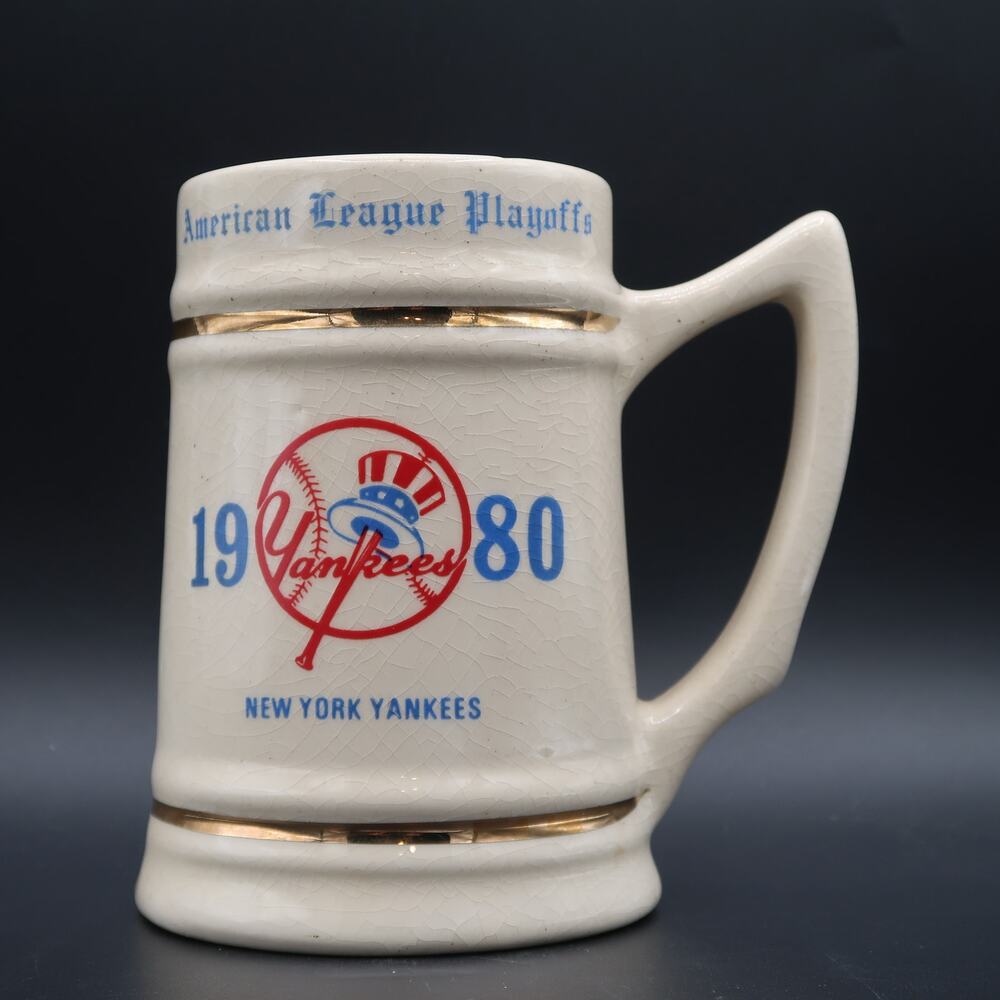 New York Yankees vs Kansas City Royals 1980 Baseball Playoffs Ceramic Beer Mug